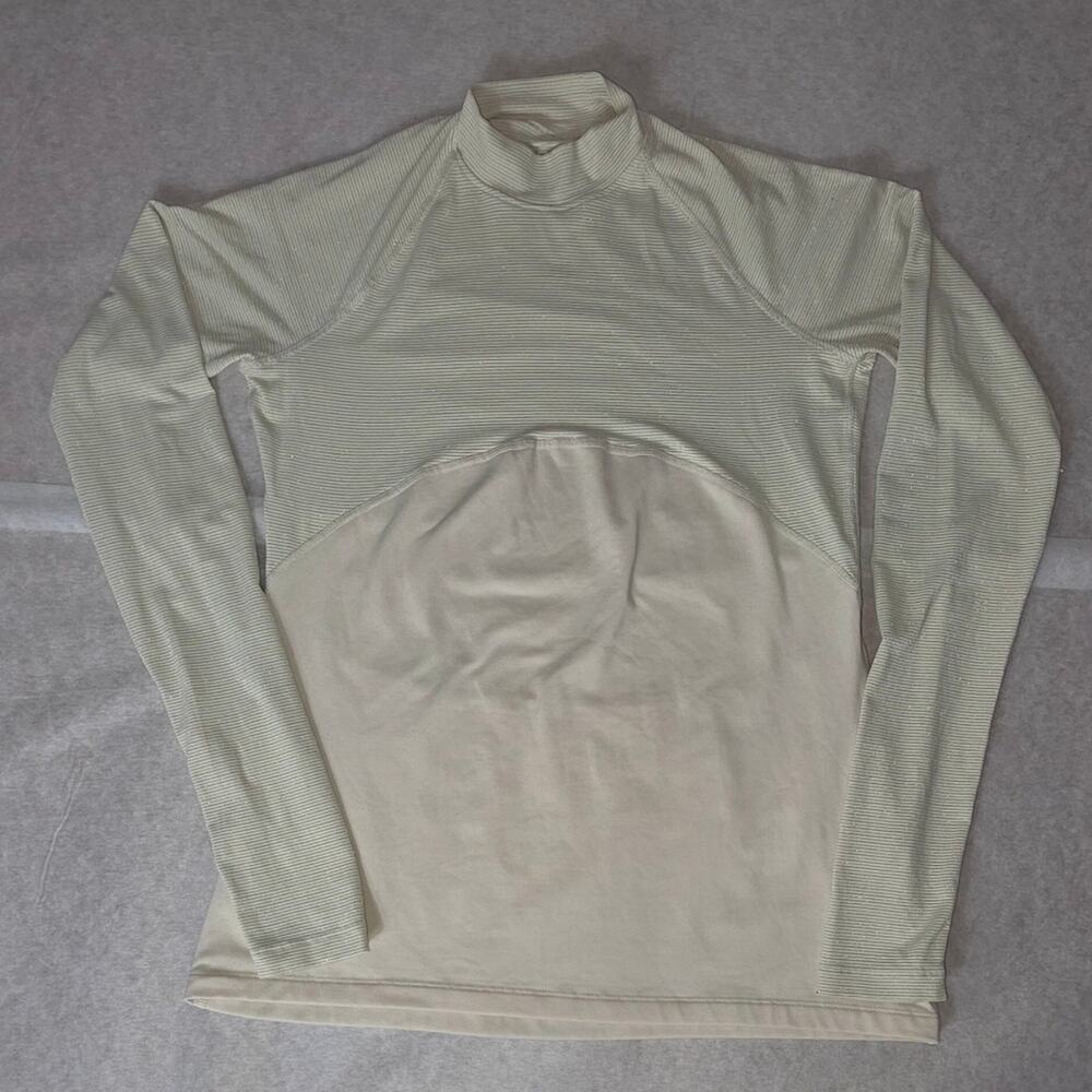 Nike Pro Warm Sparkle Long Sleeve Women's Size MEDIUM  BEIGE
